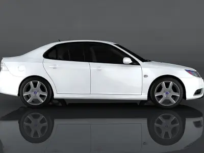 Saab 9-3 Turbo Low-poly 3D model