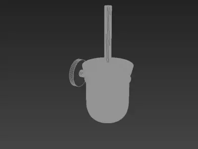Rose Toilet Brush Glass Short 3D model