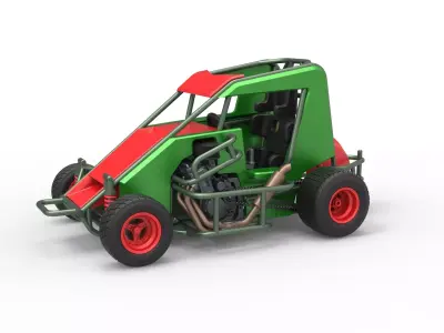 600 Micro sprint car Scale 1 to 25 3D print model