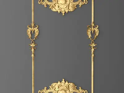 Collection stucco molding frame 3D model