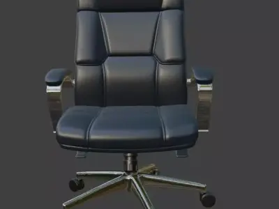 Black Leather Executive Office Chair High Detail 3D Model 3D model