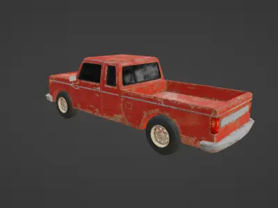 Pickup car PBR texture Low-poly 3D model