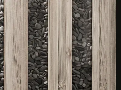 Wall Wood pebble decor n2 3D model