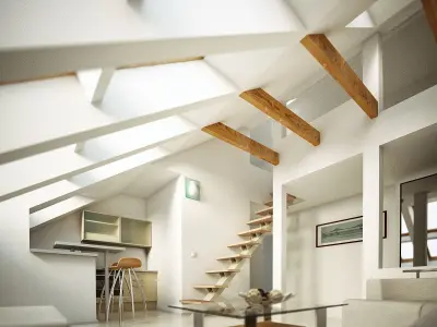 Realistic Loft Interior 3D model