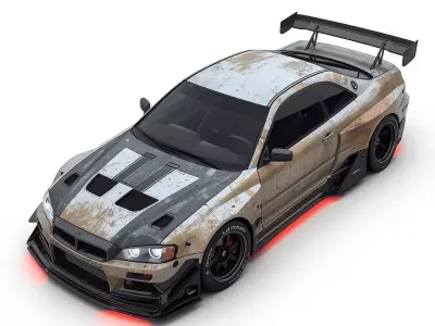 Performance Street car 3D Model Low-poly 3D model