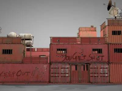 Survival Container Shelter 3D model