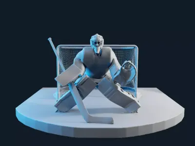 HOCKEY GOALIE POSE 1 NO TEXTURE  3D print model
