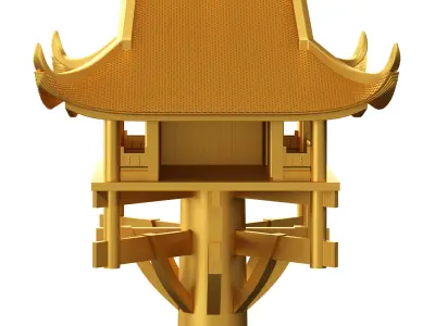 One Pillar Pagoda 3D print model