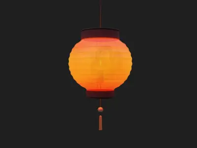 Realistic Chinese Lantern Low-poly 3D model