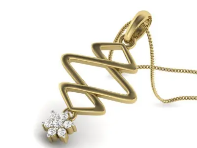luxury diamond pendant for women 3D print model