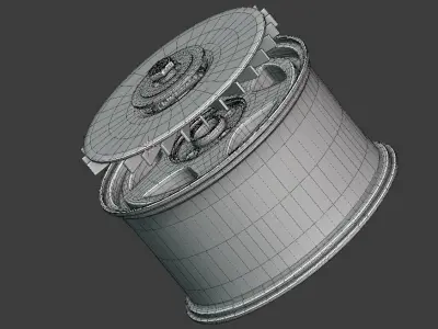 Turbo Bastard Wheels Low-poly 3D model