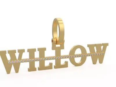 Model 1138 Willow Name Pendant Stripe Diamond 3D print model