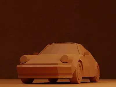 Low Poly Porsche 911 Turbo Low-poly 3D model