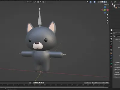 Chubby Wolf Animated for Games Low-poly 3D model