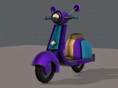 Scooter Cartoon Low-poly 3D model