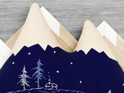  Decorative mountain pillow and decorative wall panel  3D model