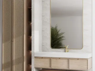 Bathroom Furniture By Faucet Bathroom Mina Set 74 Low-poly 3D model