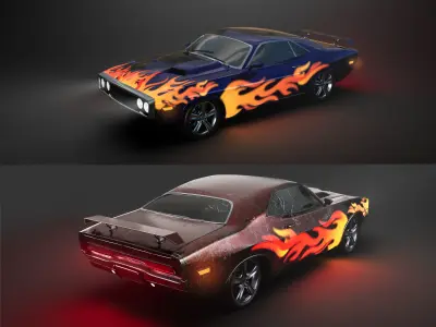 70s Dodge Challenger  3D model