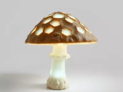 Glowing Mushroom Lamp model pack Low-poly 3D model