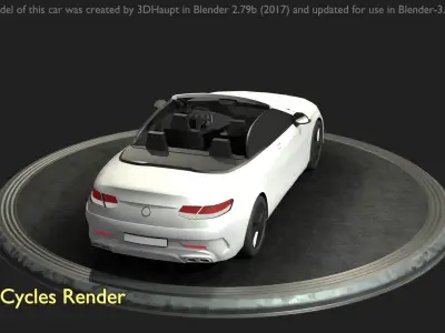 City Car 21 Upper Class Convertible Open Type-A White  Low-poly 3D model