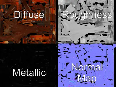 Artistic Tree Sculpture Model Pack Low-poly 3D model