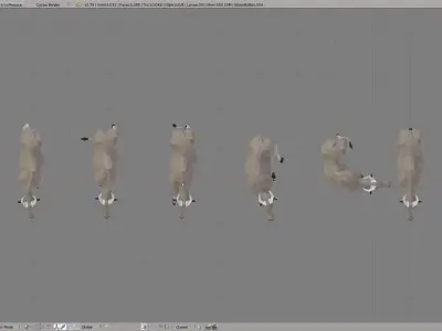 Buffalo bull in low polygons Low-poly 3D model