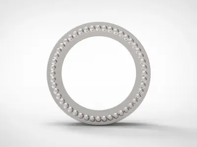 Wedding bands double row with diamonds 3D print model 3D model