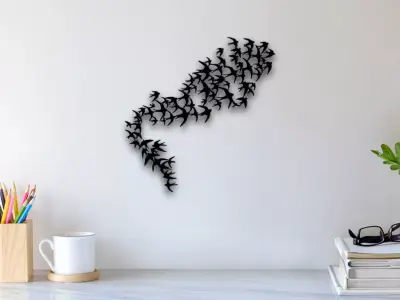 Birds Fly Wall Art 3D print model