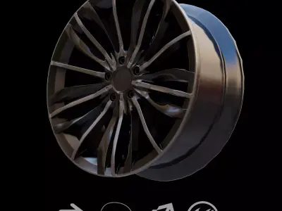 Sport Car Rim 6 Game-Ready 3D Model Low-poly 3D model