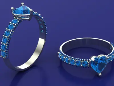 Heart Ring 3D print model