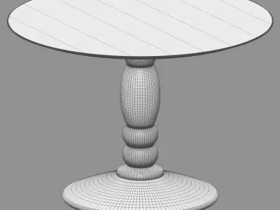 Dining table Zara Round Metal Wooden table 3D model