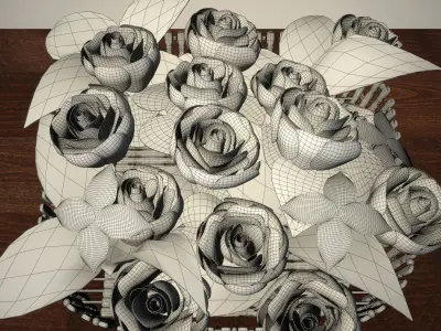 Sweet looking Flower Basket 3D model