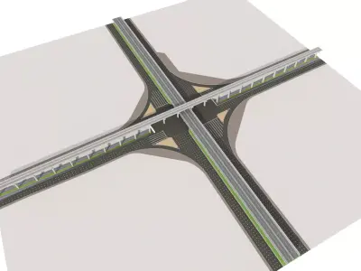 Multi level Road Interchange 3D model
