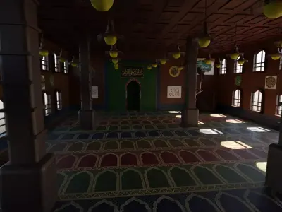 Mosque Interior Low-poly 3D model