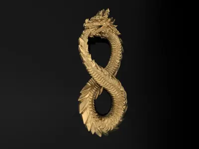 Dragon  sculpture 3DM STL OBJ model for 3D printing and CNC 3D print model