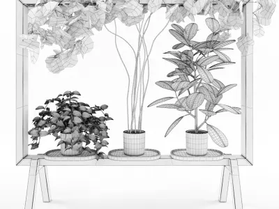 Floorscreen for potted plants 3D model