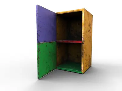 Post-apocalyptic furniture Low-poly 3D model