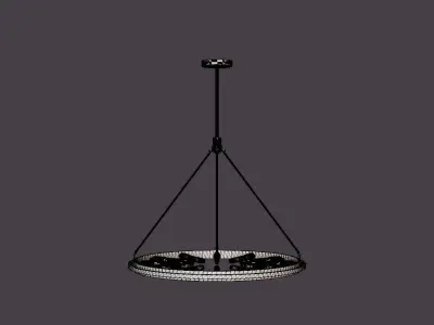 Chambers Chandelier - Black with Gold finish Low-poly 3D model