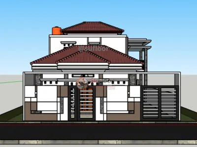 House 9x13m code 419 - Sketchup 3D model