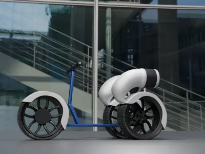 Turbo scooter Low-poly 3D model