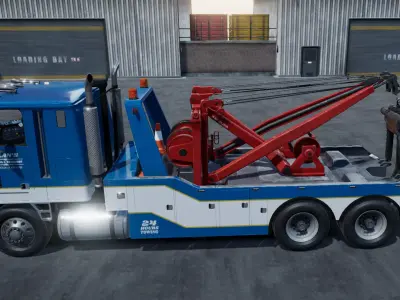 Cabover tow truck Unity 3d asset Low-poly 3D model