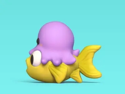 Fish Octopus Hat 3D print model