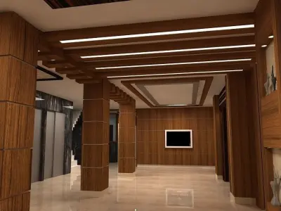 hotel reception 3D model
