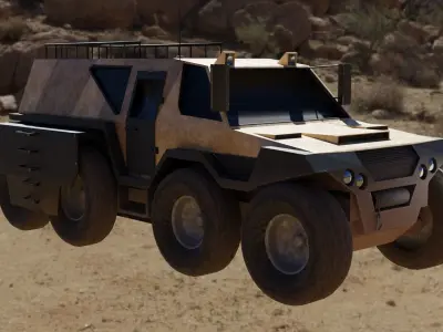 Military ATV Low-poly 3D model