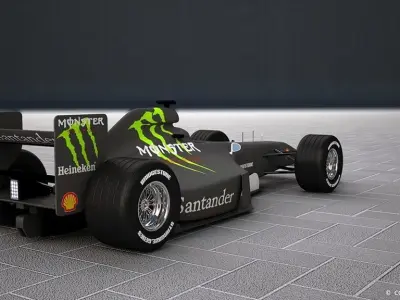 Race Car Low-poly 3D model