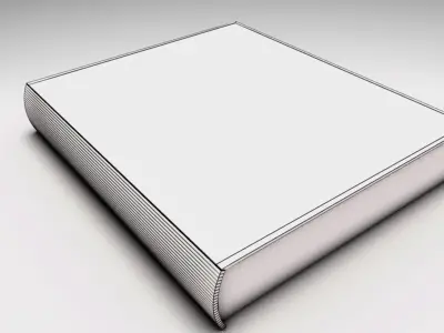 Book with cover and leather Low-poly 3D model