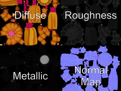 Wooden Maracas Musical Instrument D Model Pack Low-poly 3D model