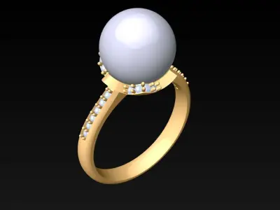 Pearl Ring - Womens Rings  - N719135 3D print model