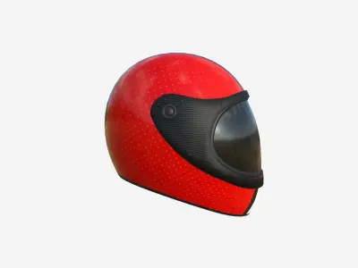 Cartoon Helmet Kart A01 Red - Character Design Low-poly 3D model