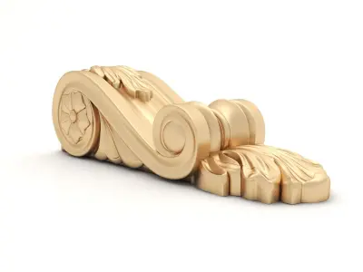 Corbel 6 golden doorknob 3D model